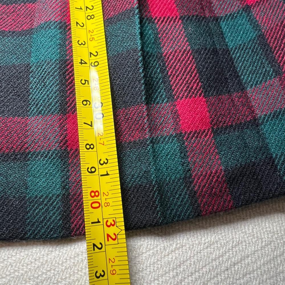 Vintage Pendleton Wool Plaid Pleated Midi Skirt Red Green Tartan Size 10 USA - Picture 8 of 8